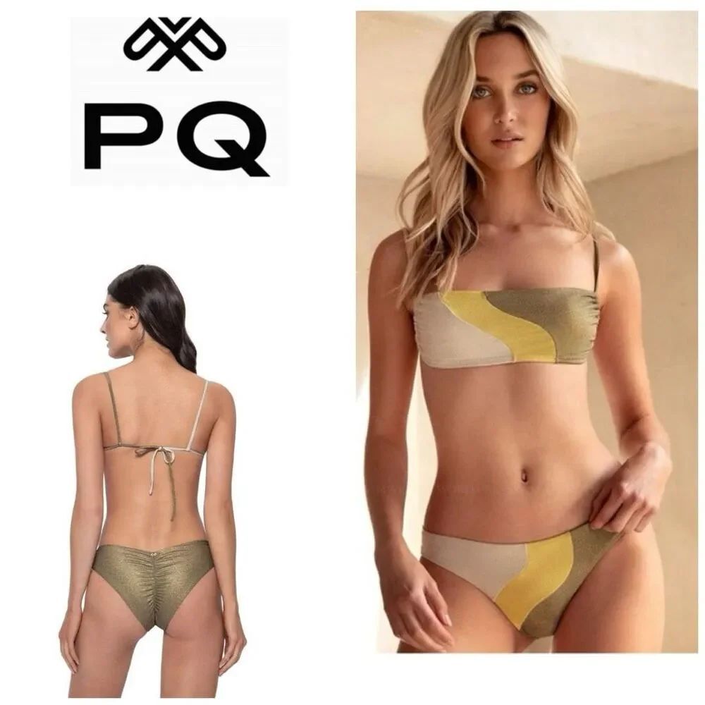 New. PQ gold metallic teeny bikini. Retails $154